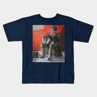 Russian Man Playing Accordion Kids T-Shirt